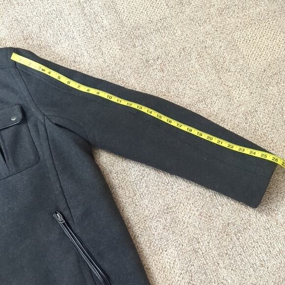 Cole Haan Men's Signature Melton Gray Wool Blend Trucker Coat M - Picture 5 of 10